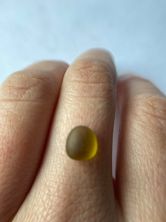 Small Amber Sea Glass Custom Made Ring