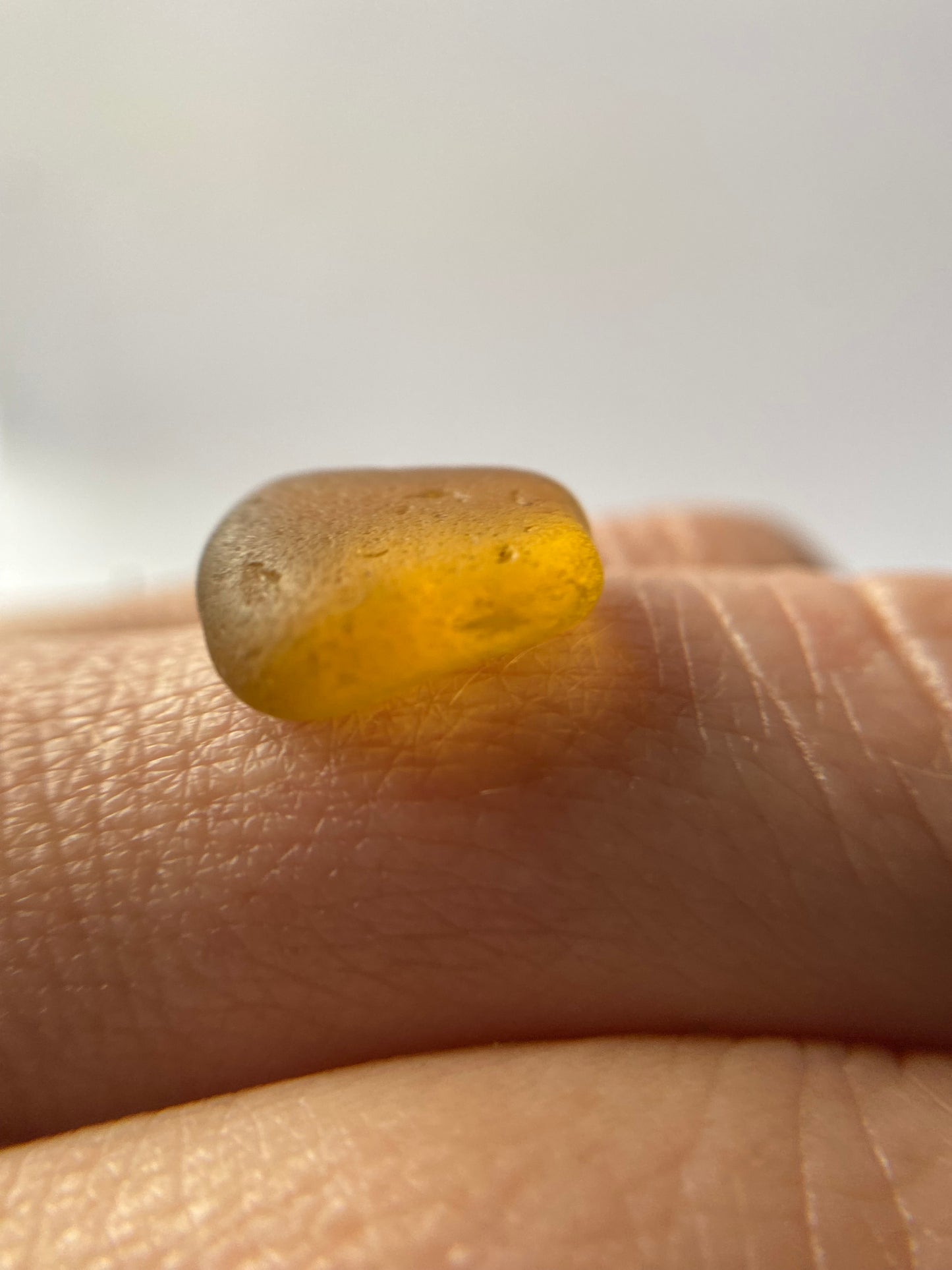 Large Amber Sea Glass Custom Made Ring