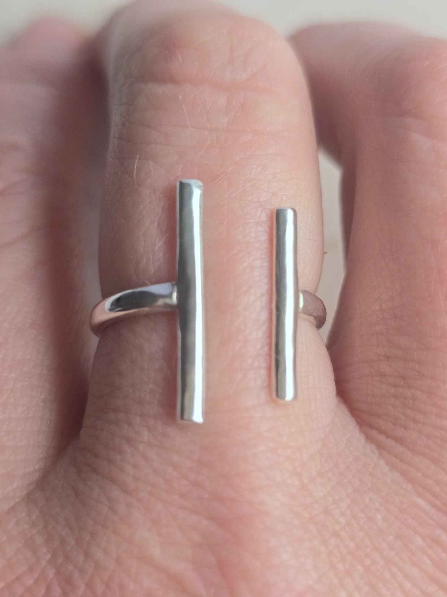 Passage to Sea Ring |  Open  Silver Bar  Ring