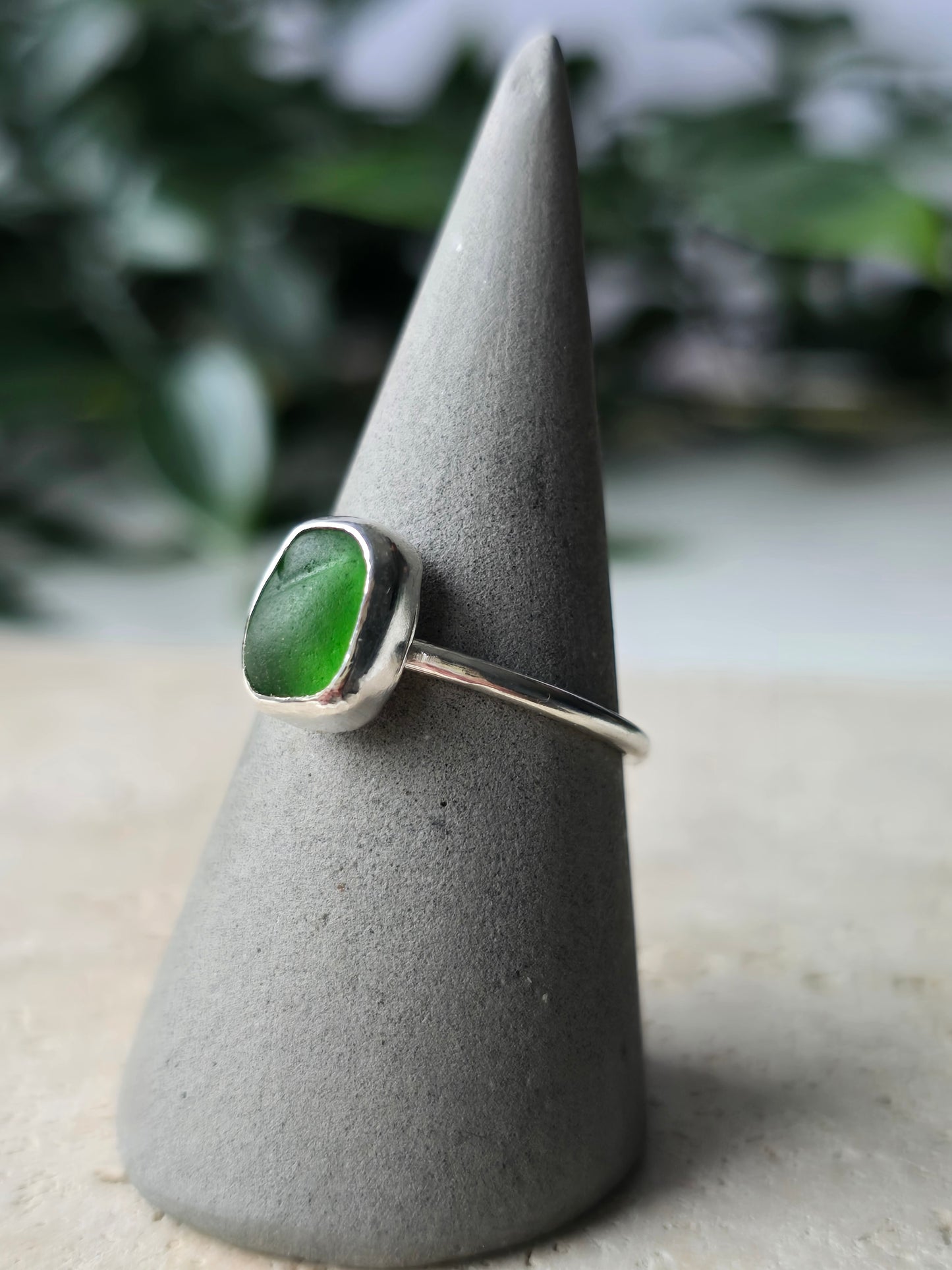 Green Sea Glass Ring N