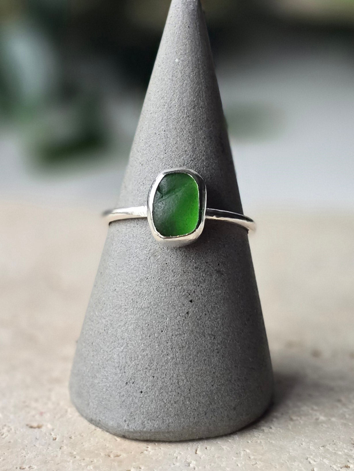 Green Sea Glass Ring N