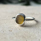 Amber Sea Glass Ring Size K