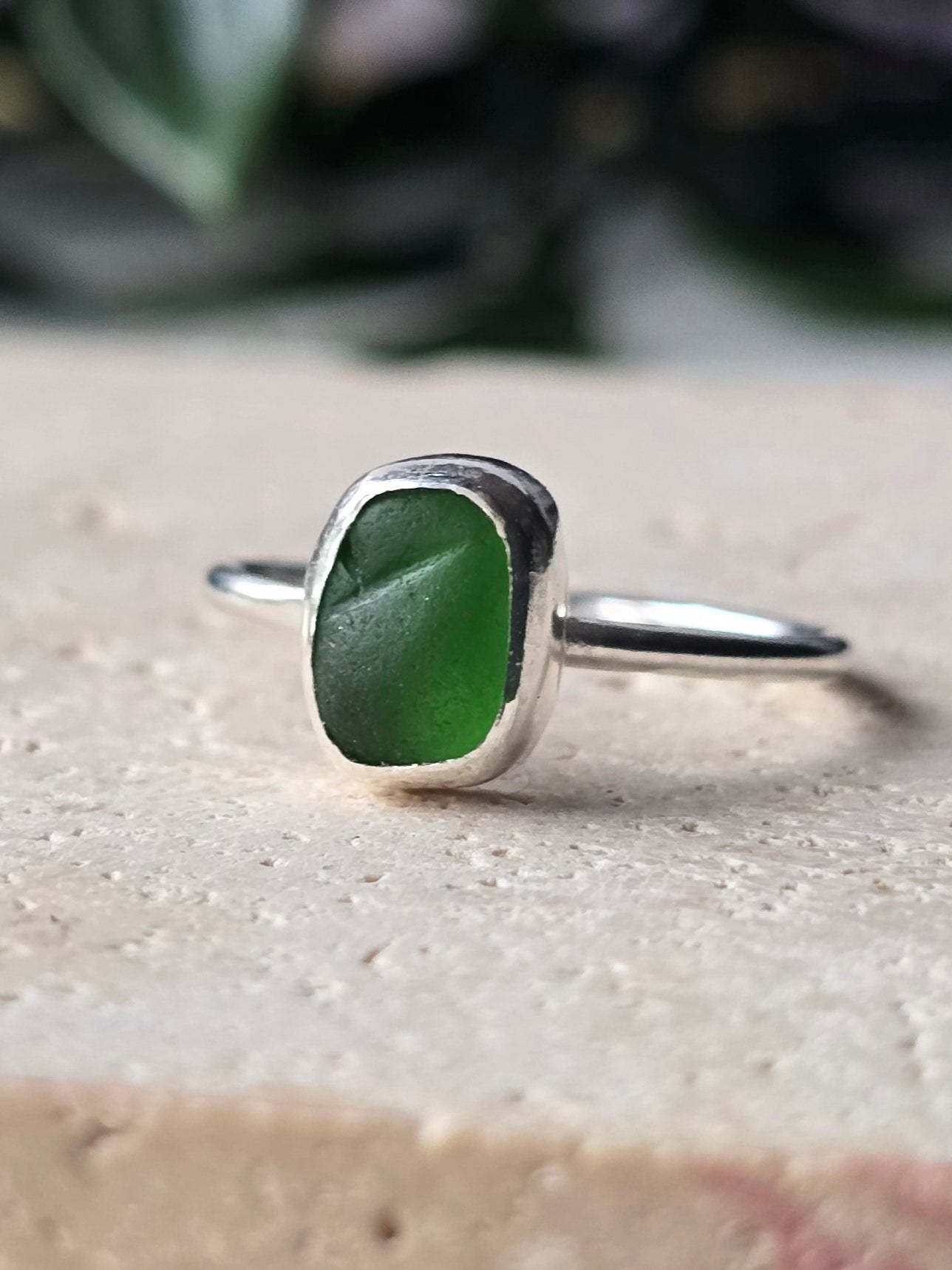 Green Sea Glass Ring N