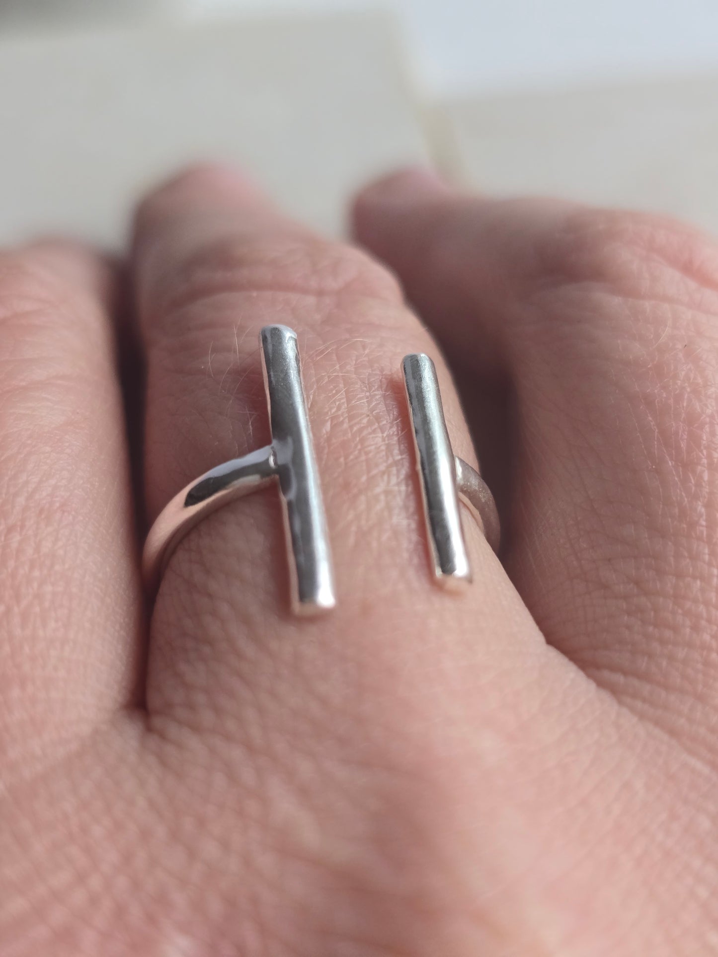 Passage to Sea Ring |  Open  Silver Bar  Ring