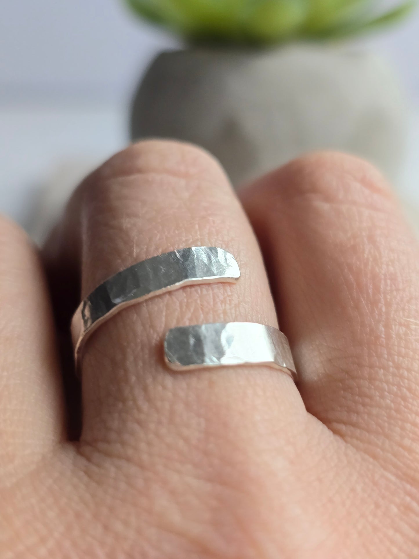 Changing Tides Ring- Hammered Silver Ring